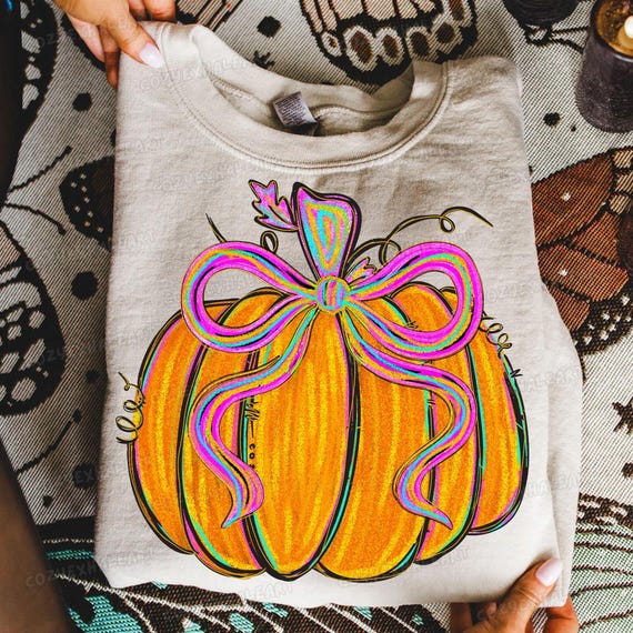 Pink Pumpkin Coquette PNG: Girly Fall Sublimation Design (Digital Download)