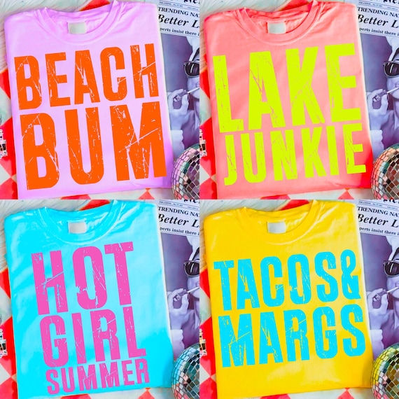 Neon Summer PNG Bundle: Beach Life Sublimation Designs (Digital Download)