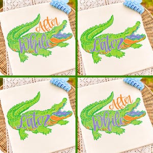 Later Gator After While Crocodile PNG Bundle Halftone Retro Alligator Design Sublimation DTF Florida Vacation Sarcastic Shirt Graphic