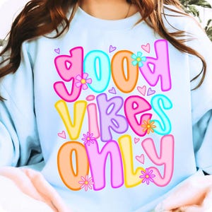 Preppy Good Vibes Only Summer PNG, Retro Beach Shirt Sublimation, Vacation Checkered Design, Positive Mind Sunshine Digital File