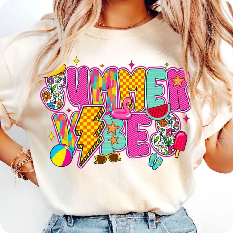 Sunshine Beach Life PNG Bundle, Neon Summer Shirt Design, Distressed Lake Pool River PNG, Trendy Summer SVG & PNG for Vacation Shirts