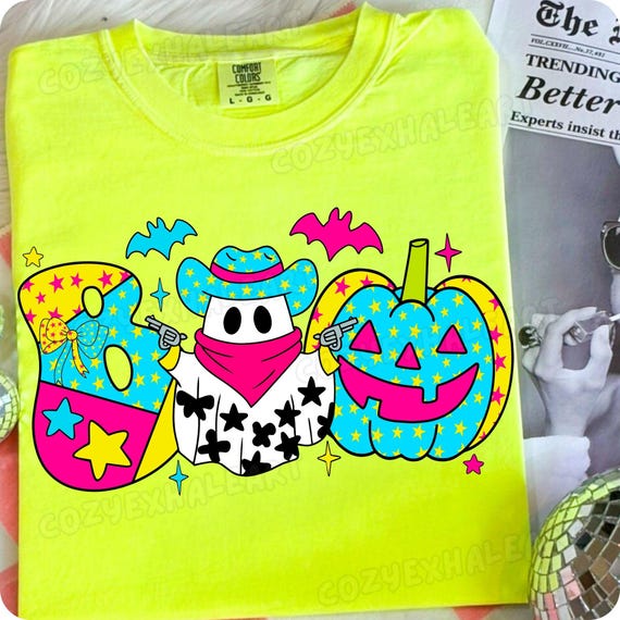 Neon Halloween Ghost PNG: Coquette Floral Lace Sublimation Design for Spooky Season Apparel
