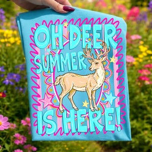Oh Deer Summer Png Retro Deer Sublimation Design Preppy Summer Is Here PNG Tropical Beach Vacation Wildlife Shirt Design Digital Download PNG