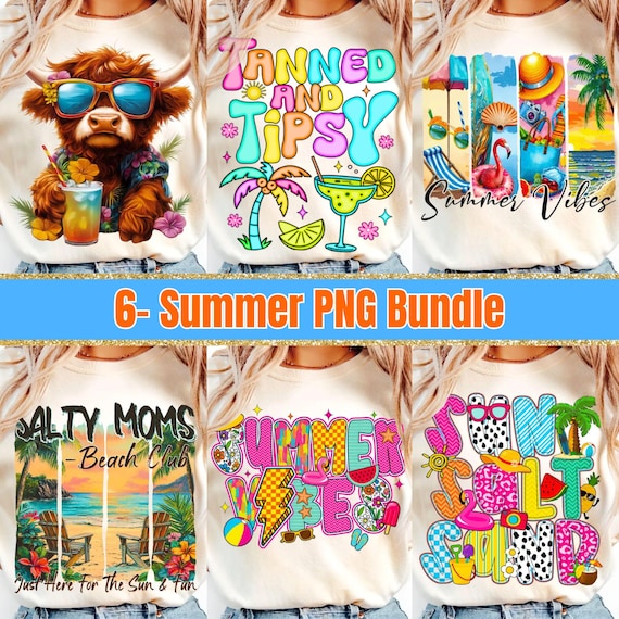 Sunshine Beach Life PNG Bundle: Neon Summer Designs (Digital Download)