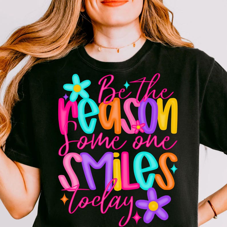Close-up of retro doodle flower clipart with positive quote for sublimation