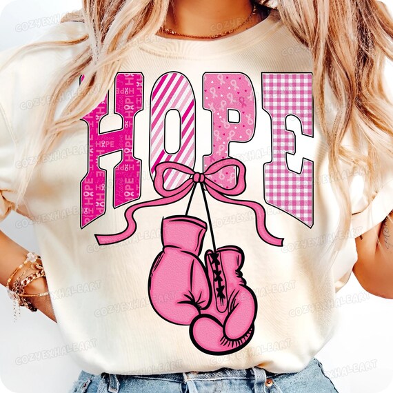 Retro Pink Ribbon Cow PNG: Breast Cancer Awareness Sublimation Design (Digital Download