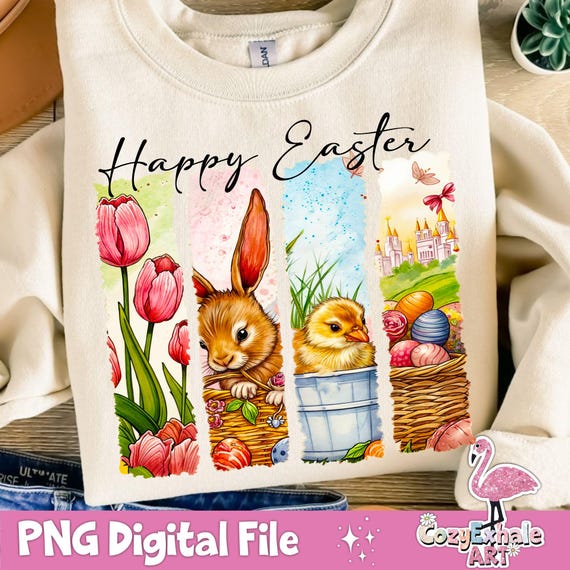 Retro Easter Bunny PNG: Floral Coquette Design (Digital Download)