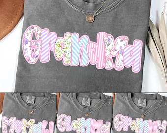 Pink Rose Grandma PNG Bundle: Floral Granny Sublimation (Digital Download)