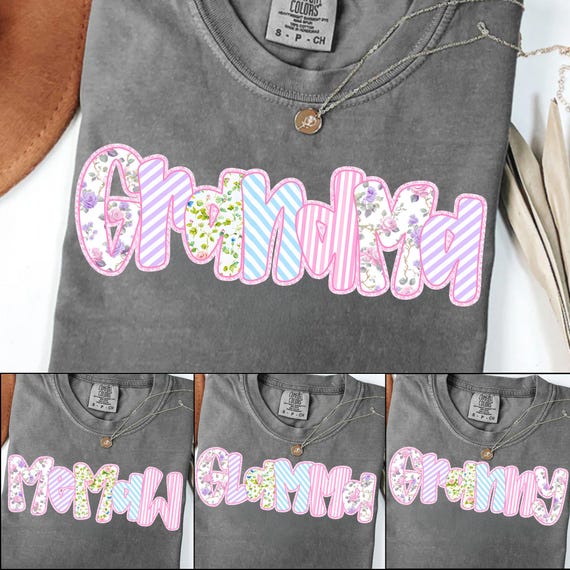 Pink Rose Grandma PNG Bundle: Floral Granny Sublimation (Digital Download)