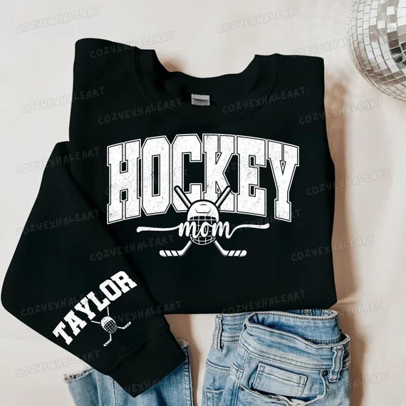 Personalized Hockey Mom PNG Design: Custom Name & Number for Fall Sports Shirt, Mother's Day Gift
