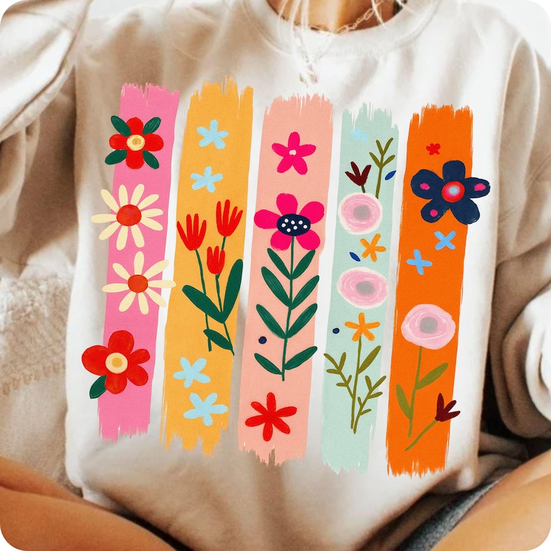 floral png, brushstroke png, boho flowers png, paint brush png, flower png, bouquet png, summer png, wildflower png, coquette png, boho png, preppy png, t shirt png, trendy png