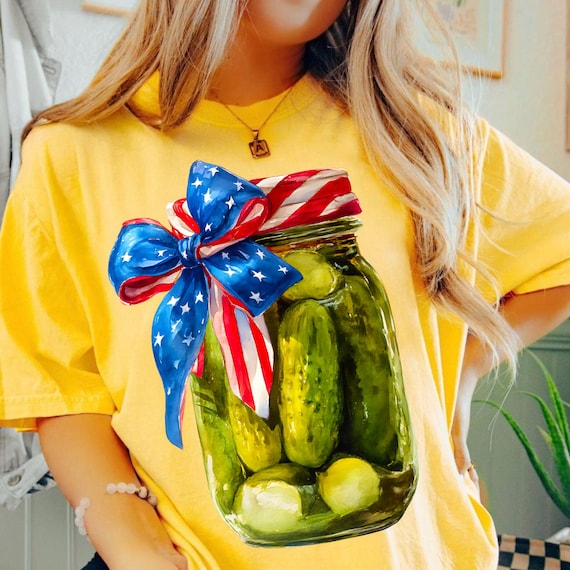Patriotic Pickle Jar PNG: 4th of July Clipart, USA Flag (Instant Download)