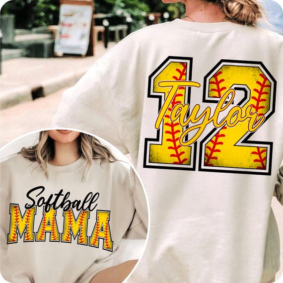 Custom Softball Mom Digital Design: Personalized Game Day PNG for Shirts & Sublimation