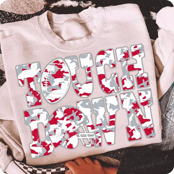 Grunge Camo Football Sublimation Design: Game Day Clipart for Sports Moms & Hunting Enthusiasts
