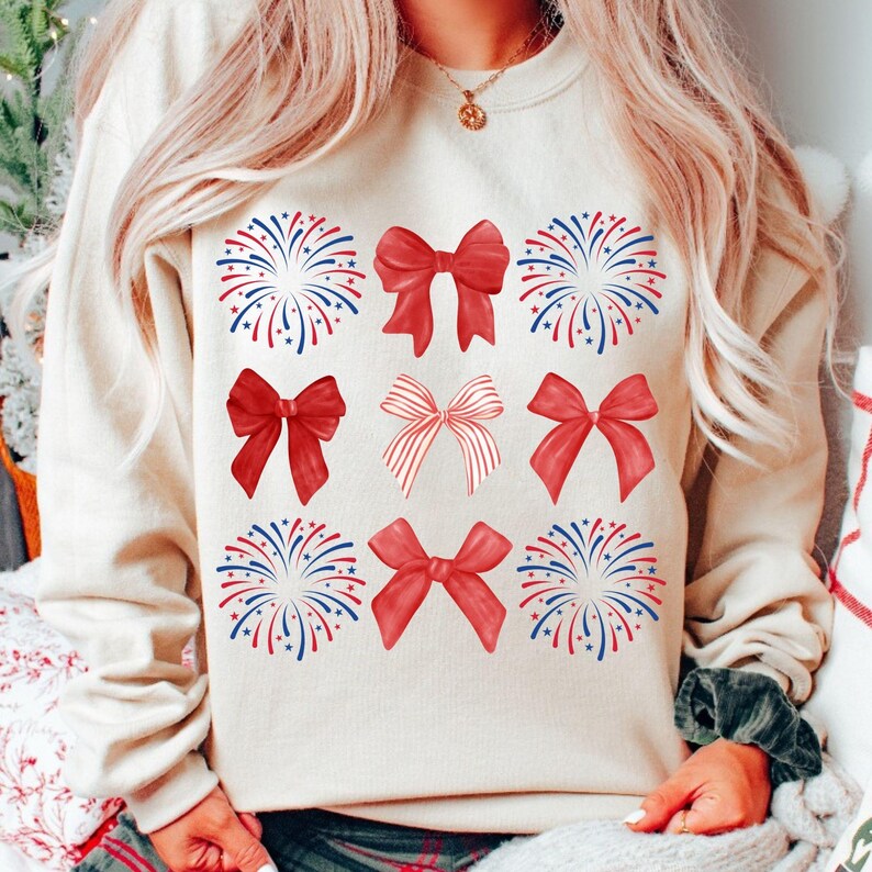 Celebrate in style with this Coquette 4th of July PNG! Featuring a girly country western vibe with red, white, and blue fireworks, this patriotic sublimation design is perfect for t-shirts, tumblers, and digital projects. A trendy must-have for Independence Day!