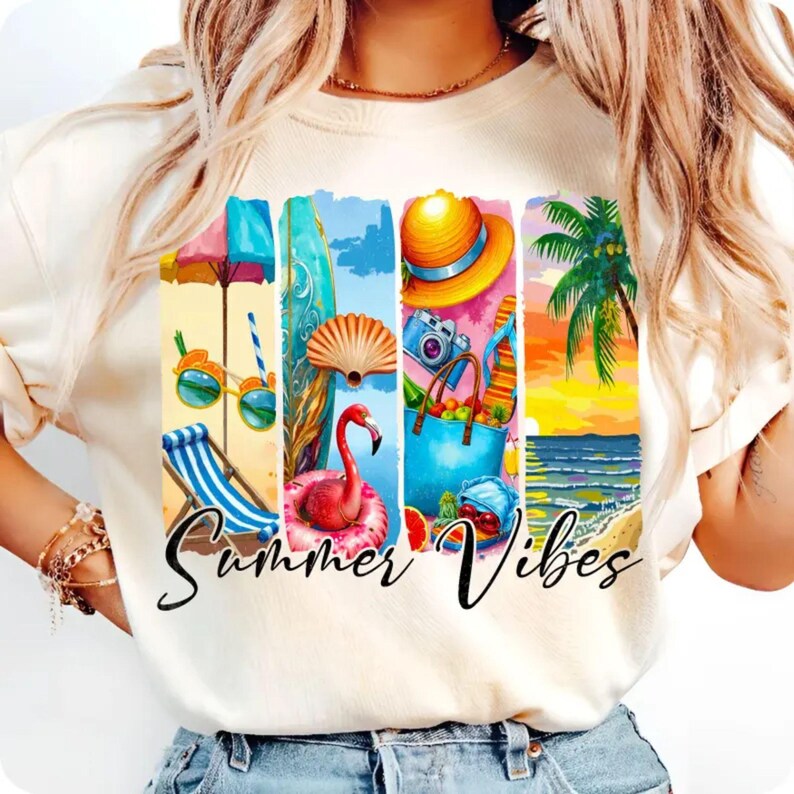 Brighten your summer designs with this Sunshine Beach Life Bundle! Includes neon, distressed, and trendy PNG & SVG files perfect for shirts and crafts.