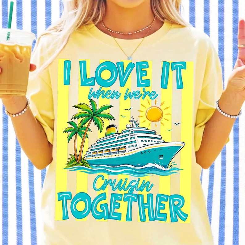 High-resolution 'Cruisin' Together' PNG design with vibrant yellow and teal colors.