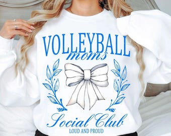Volleyball Mom Social Club PNG: Retro Watercolor Design (Digital Download)