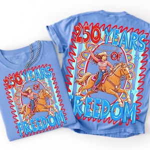 Western 4th of July PNG 250 Years of Freedom 1776 2026 Patriotic Cowgirl Rodeo Sublimation Design Digital Download USA Independence Day