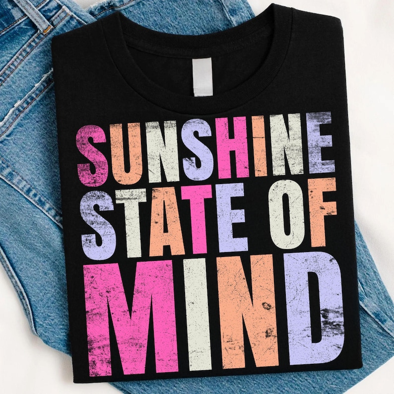 Trendy Summer Sublimation Design on T-Shirt Mockup