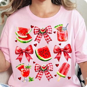 Coquette Watermelon Bow PNG, Preppy Mama Summer Glitter Design, Cute Floral Watermelon Clipart, Girly Cottagecore DTF Transfer