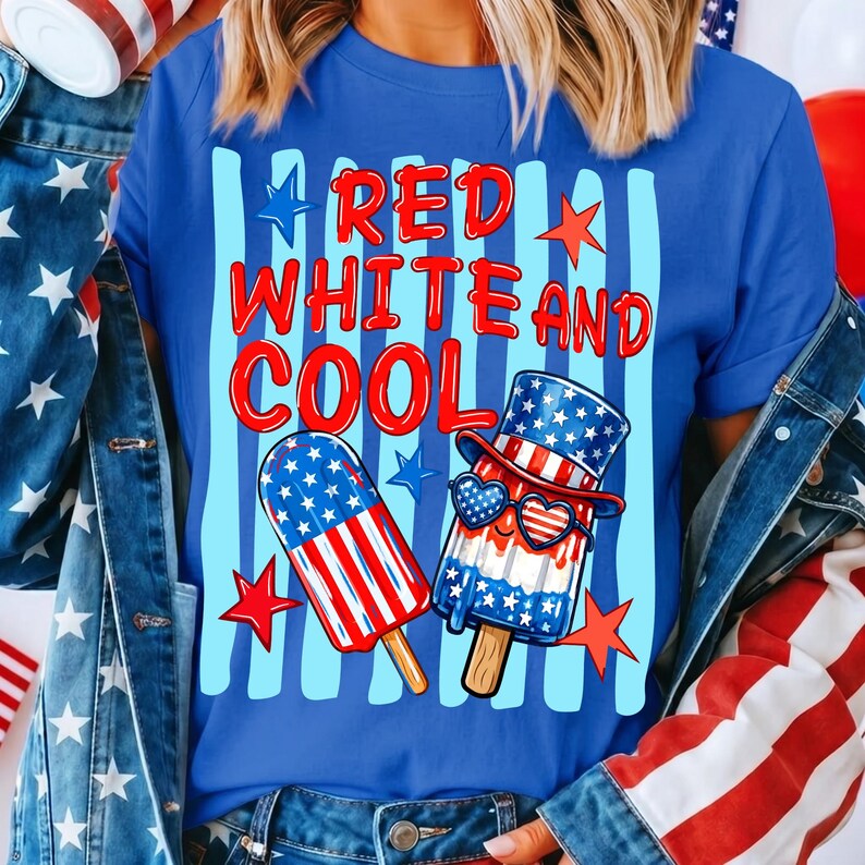 Red White and Blue Independence Day Ice Cream Digital Download Mockup