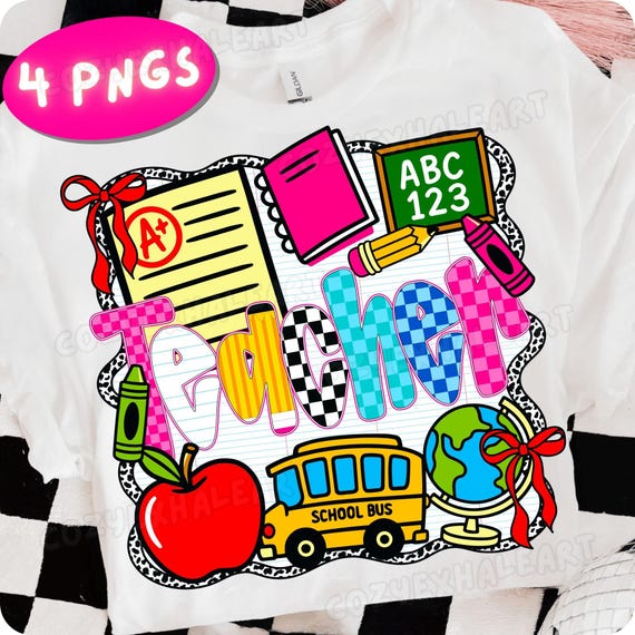 Preppy School Occupation PNG Bundle: Neon Coquette Sublimation Art (Digital Download)