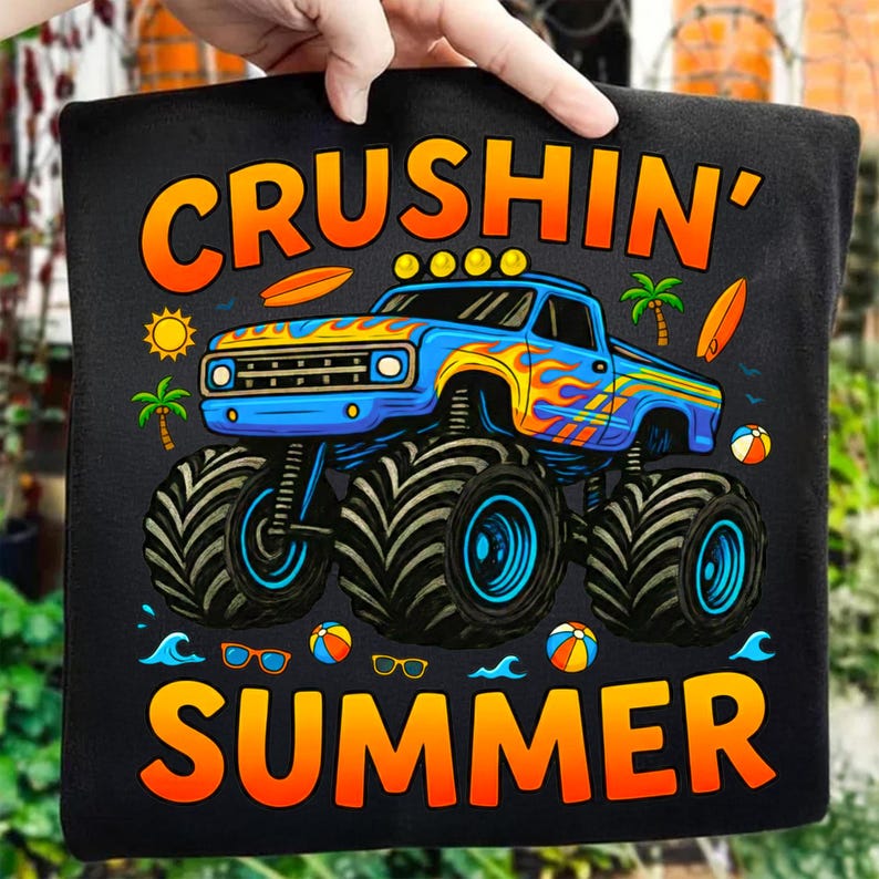 High-Resolution Summer Beach Monster Truck PNG Close-Up Detail