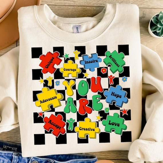 Autism Awareness PNG: Retro Puzzle Design, Advocate Shirt (Digital Download)