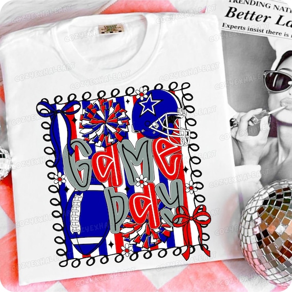 Preppy Football Mom Clipart: Coquette Game Day PNG, Cheerleader Spirit Art for Sublimation