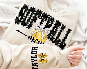 Personalized Softball Mom PNG: Custom Sleeve Design (Digital Download)