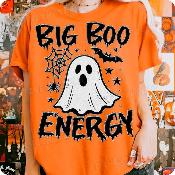 Funny Halloween Ghost PNG: Retro Big Boo Energy Sublimation Design (Digital Download
