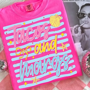 Tacos and Margs Summer PNG Sublimation Design Bundle, Beach Life Stripe Graphic, Sunshine River DTF Print, Summer Floral Digital Download