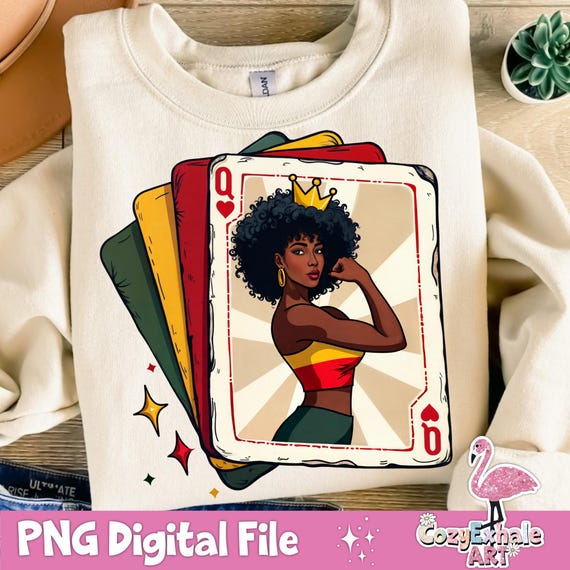 Melanin Queen Afro PNG: Empowering Sublimation Design for Black Women (Digital Download)