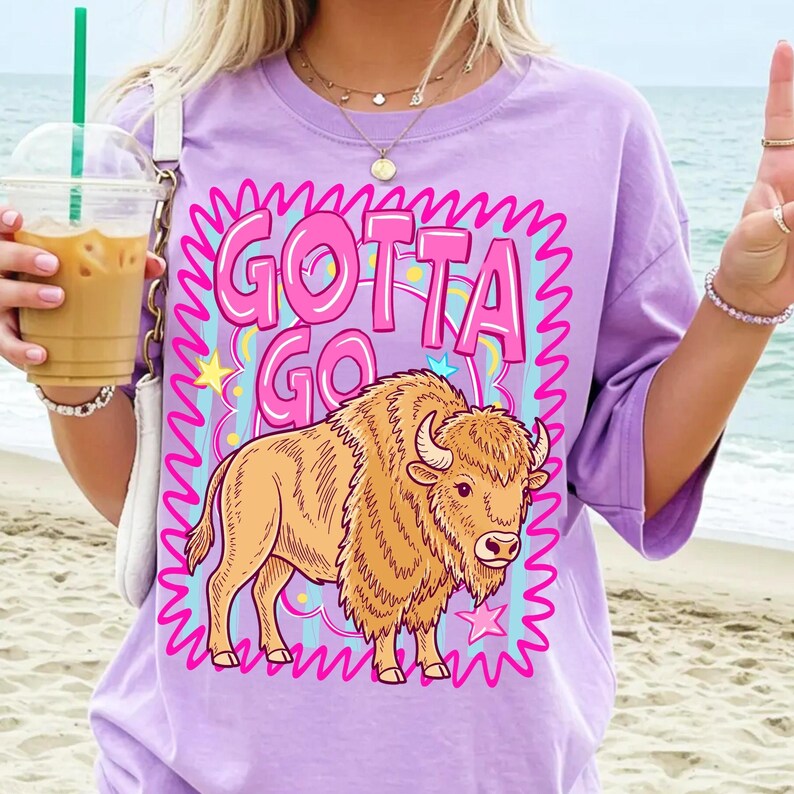 Close-up of the Neon Pink and Electric Blue Striped Bison Digital Graphic