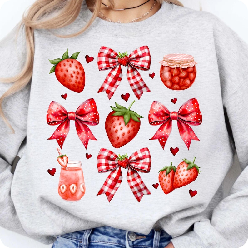 strawberry png, coquette bow png, summer vibes png, preppy summer png, girly png, cottagecore png, strawberry shirt, glitter png, dtf transfer png, berries png, sweet life png, mama summer png, cute floral png