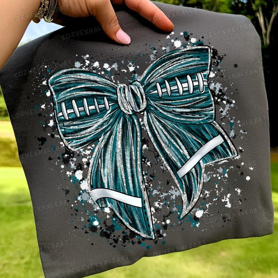 Preppy Football Mom Coquette Shirt Design: Bow & Sports Digital Download PNG for Game Day Sublimation