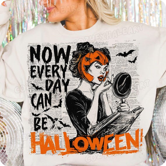 Retro Halloween Cat & Pumpkin PNG: Snarky Sublimation Design (Digital Download
