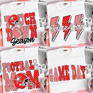 Red Leopard Football PNG Bundle: Game Day Sublimation Designs (Digital Download