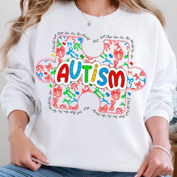 Autism Awareness Coquette PNG: Retro Bow Design (Digital File)