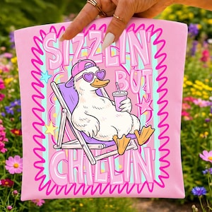 Sizzlin But Chillin PNG, Duck in Sunglasses Sublimation Design, Summer Animal Digital Download, Y2K Retro Beach Shirt Design, Poolside PNG