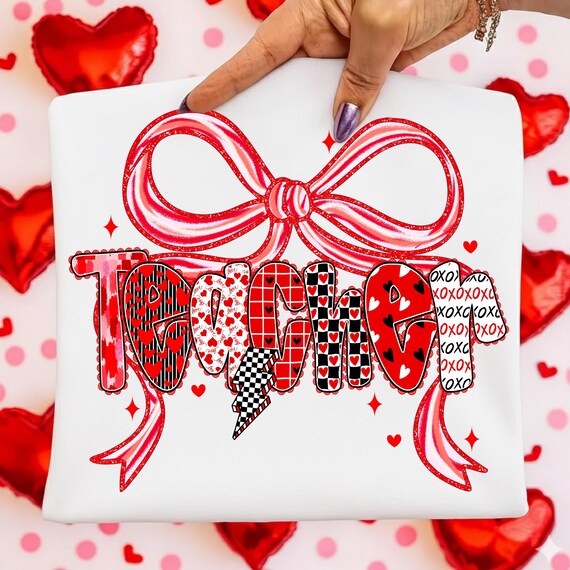 Teacher Life Valentine Lace PNG Coquette Heart Educator Design Retro Style Sublimation Graphic for Apparel Bow Digital Download School Staff