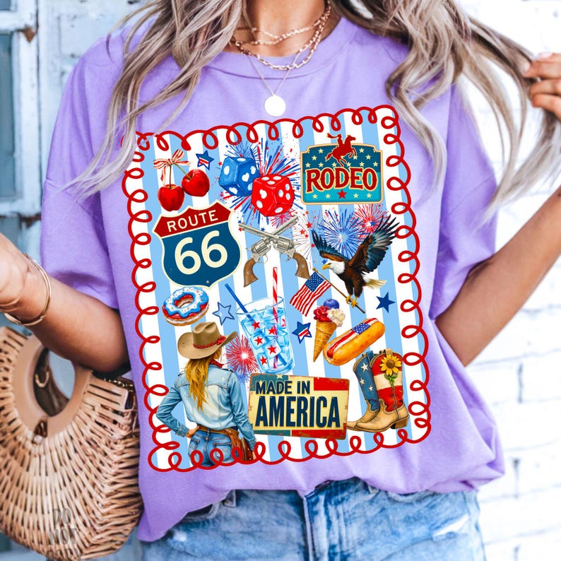 Detailed view of the Retro Patriotic Sublimation design featuring vintage 1776 and USA motifs.