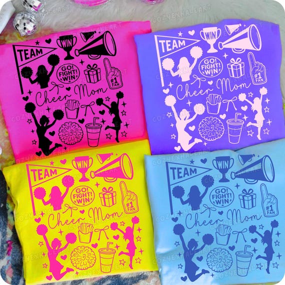 Cheer Mom PNG: Retro Game Day Sublimation Design (Digital Download)