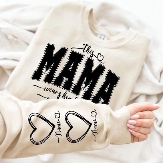 Custom Mama Heart PNG: Personalized Mom Sweatshirt Design (Digital Download)