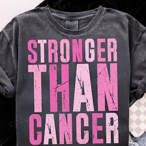 Breast Cancer Awareness Digital Download: Stronger Than Cancer Ribbon PNG Design for Survivors