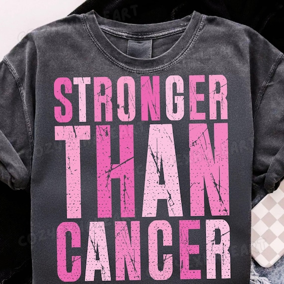 Breast Cancer Awareness Digital Download: Stronger Than Cancer Ribbon PNG Design for Survivors