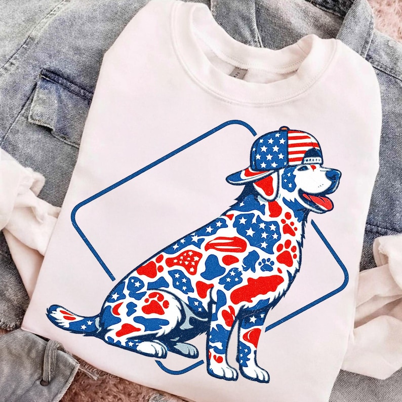 Example of the American Flag Lab digital download used on various craft items.