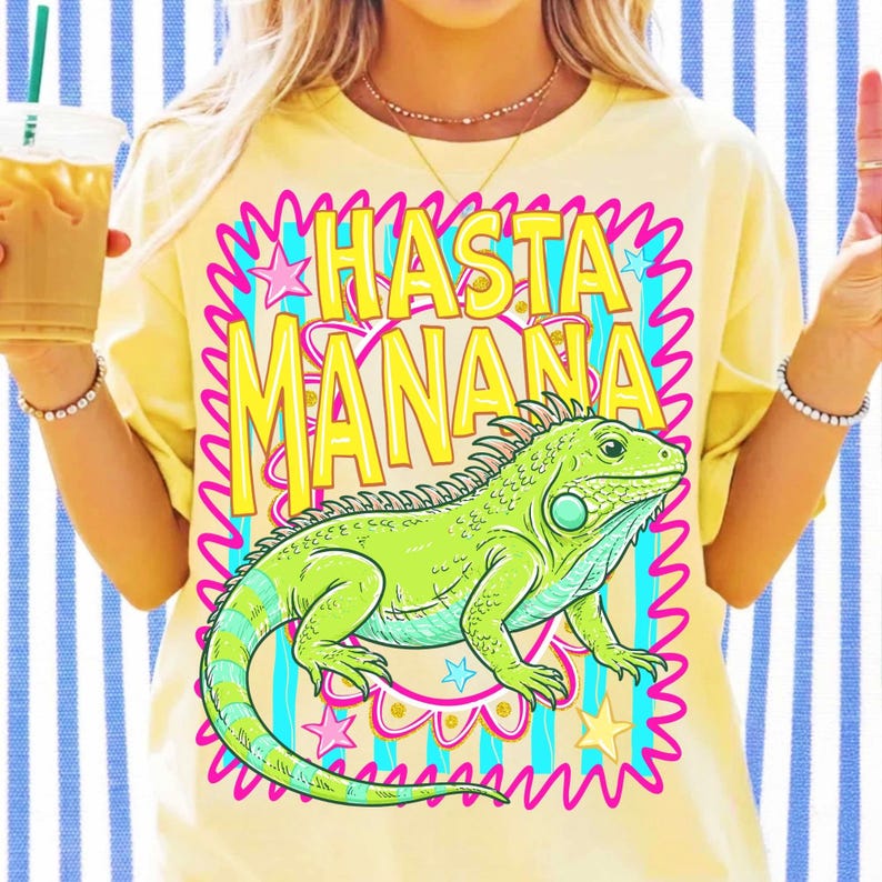 Detailed view of the Hasta Manana Iguana digital download graphic