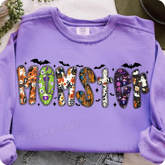 Spooky Momster Halloween Sublimation Design PNG - Digital Download for Crafty Mamas
